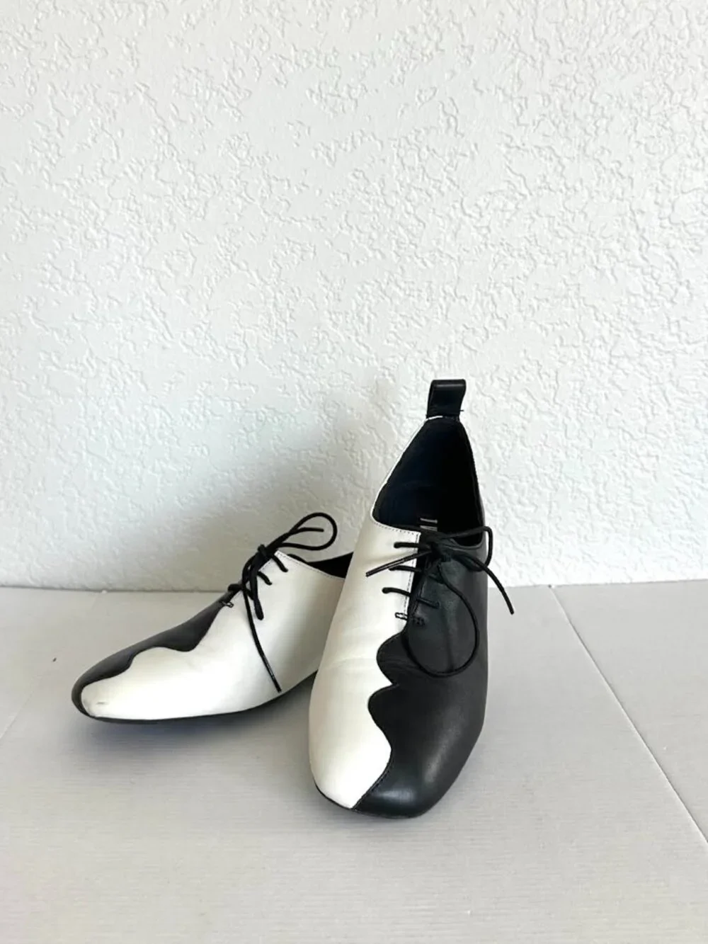 Camper CamperLab Twins Black & White Lace Up Light Weight Shoe Art To Wear